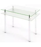 Glass dining table D-03-1 with tempered glass and chrome legs order